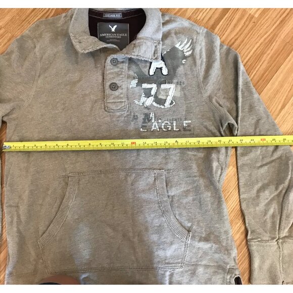 American Eagle Men's Size L Grey Graphic Vintage Fit Long Sleeve Sweatshirt Y2K - Picture 5 of 12
